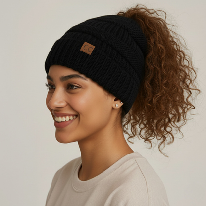 PonyBeanie - Winter PonyTail Knit Beanie