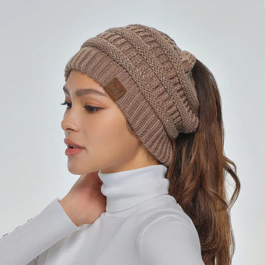 PonyBeanie - Winter PonyTail Knit Beanie